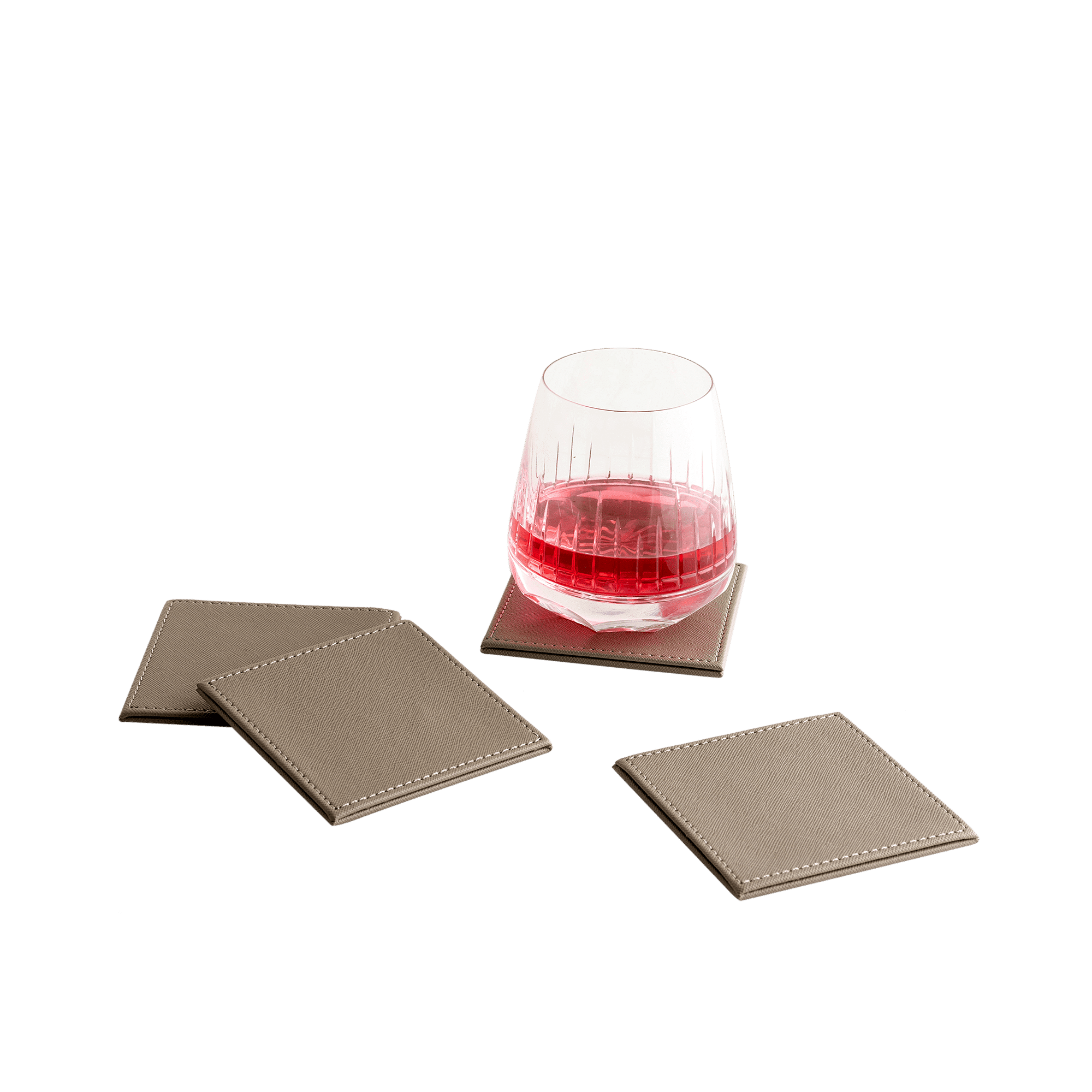 Tressed Taupe Coaster Set Of 6