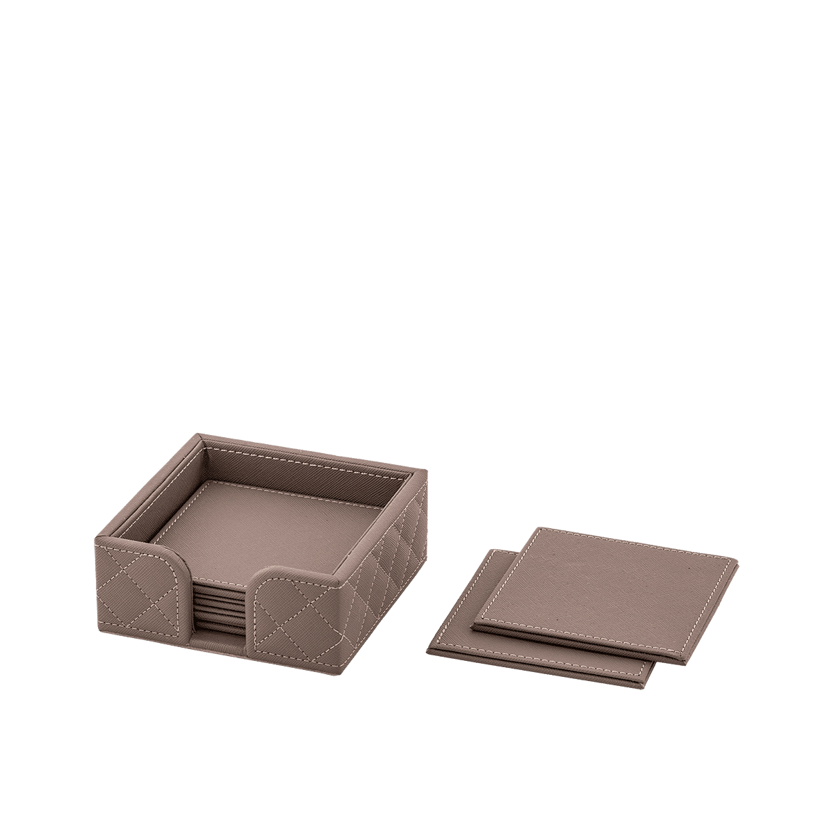 Tressed Taupe Coaster Set Of 6