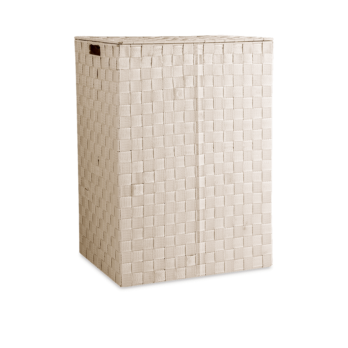 Amalea Beige Laundry Basket With Lid