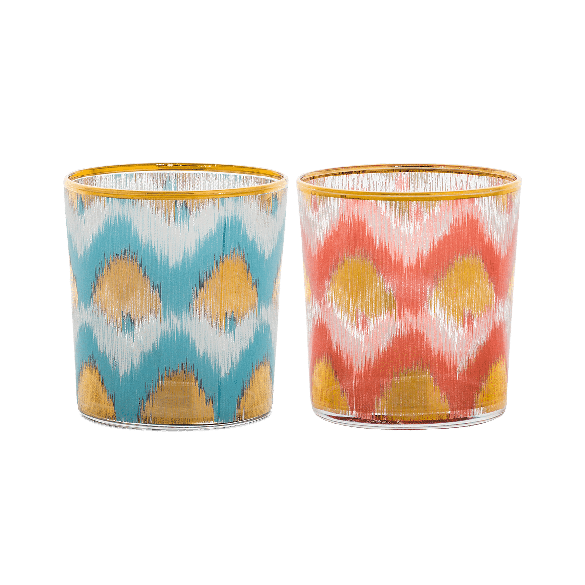 Chevron T-Light Candle Holder Red
