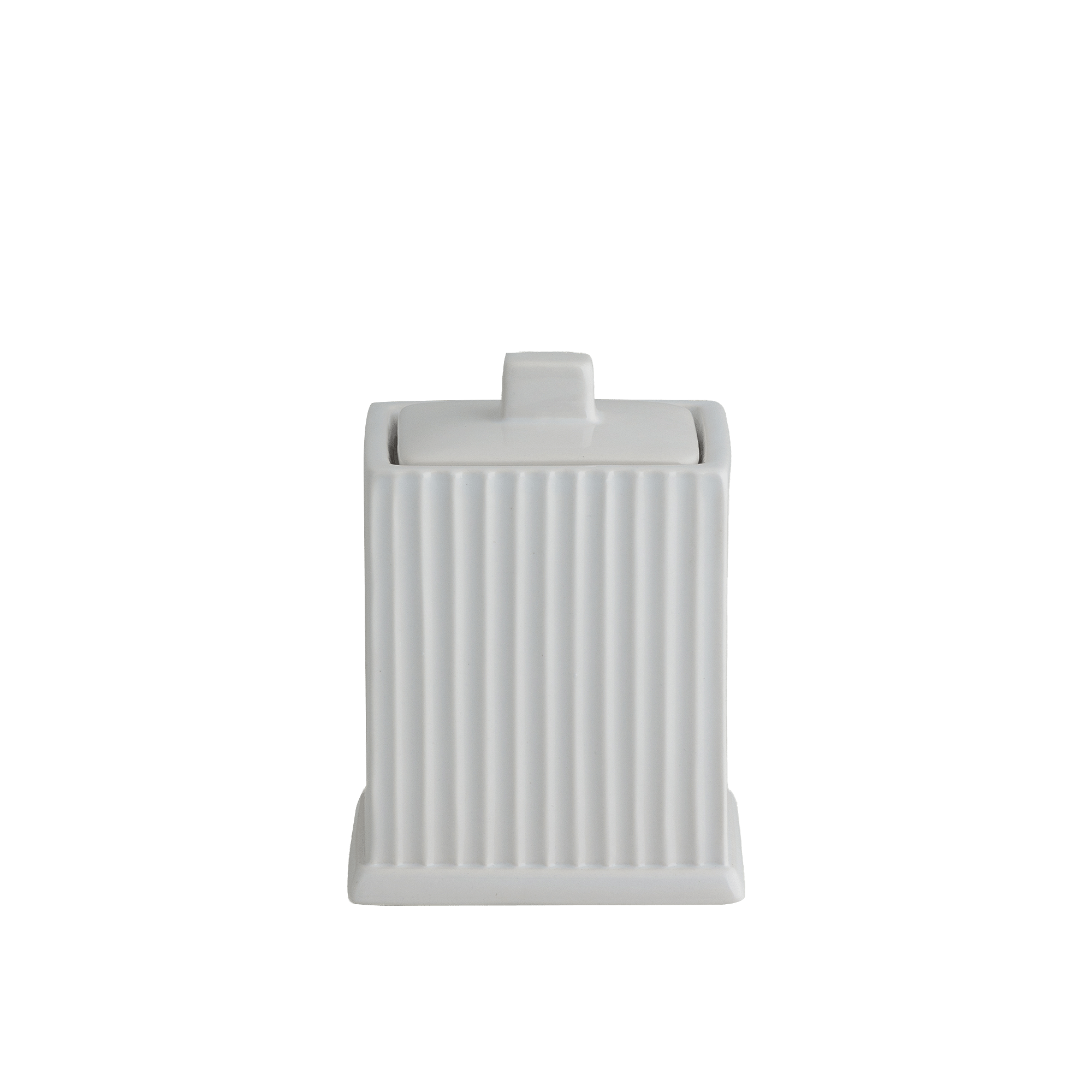 MONOGRAM WHITE COTTON JAR W/ LID