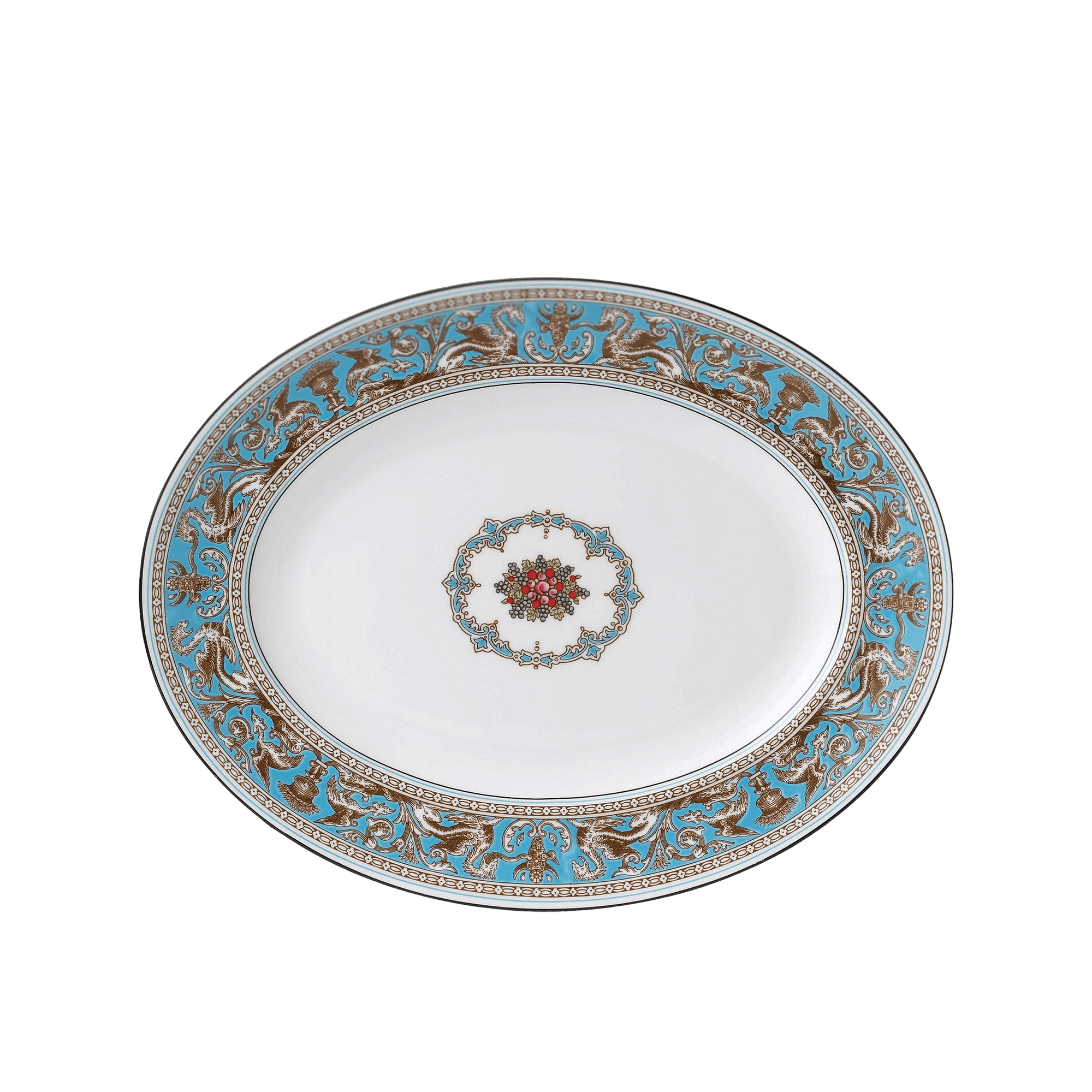 Florentine Turquoise Oval Platter 