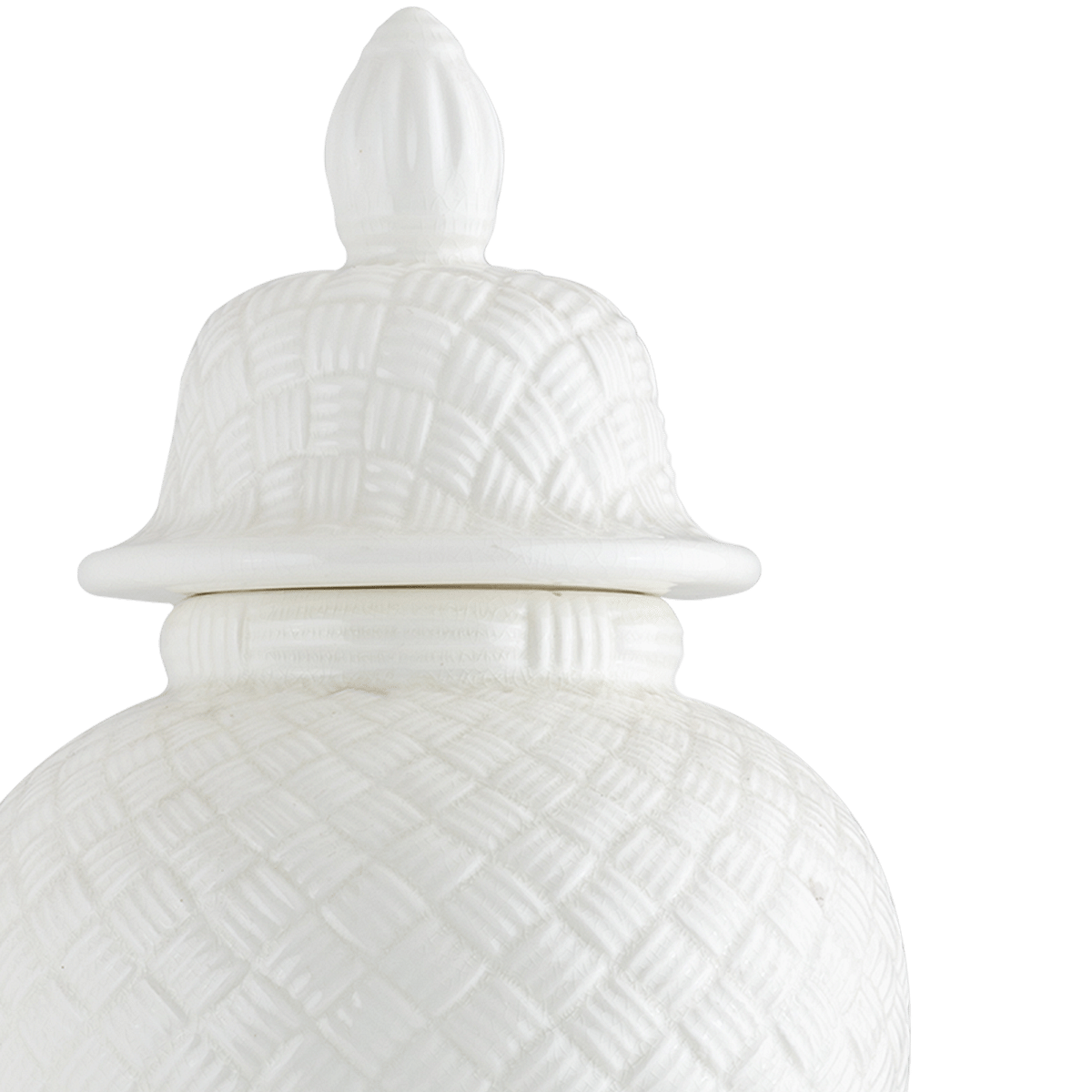 Warp & Weft White Ceramic Ginger Jar