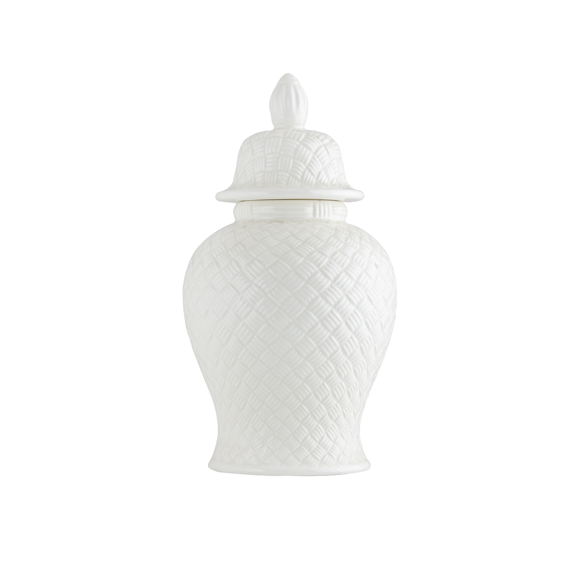 Warp & Weft White Ceramic Ginger Jar
