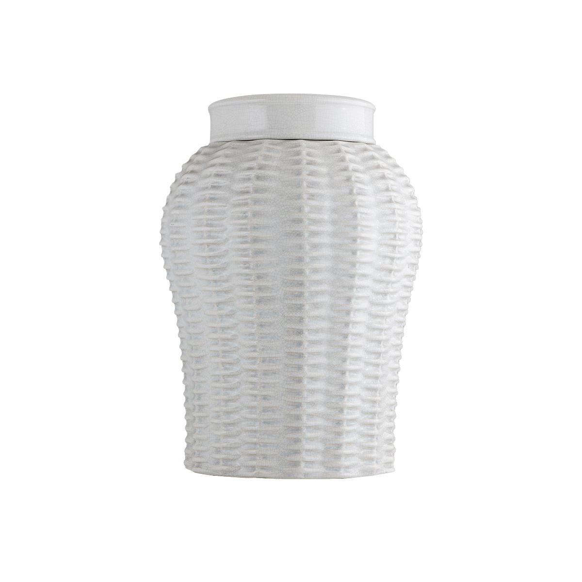 Warp & Weft White Ceramic Ginger Jar