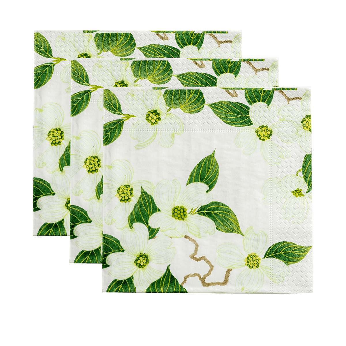 WHITE BLOSSOM LUNCH NAPKIN Set of 20