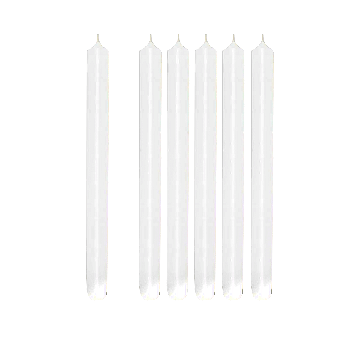 White Madeleine S/6 Taper Candles