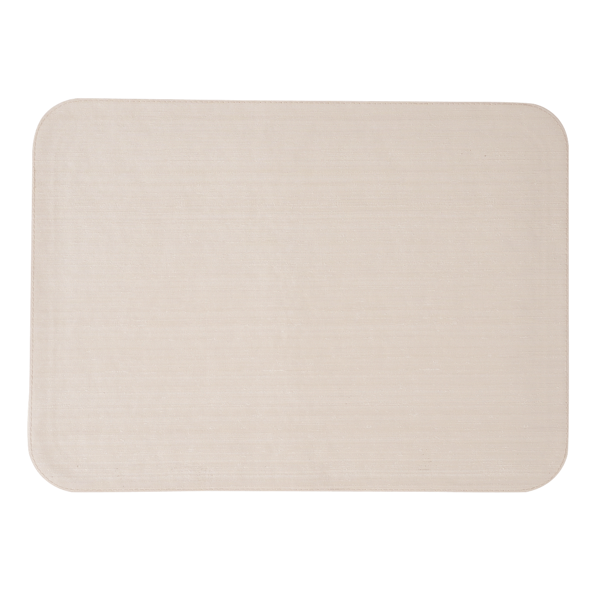 Silk Ivory 3 Lines Rectangle Placemat With Round Corners With Ivory