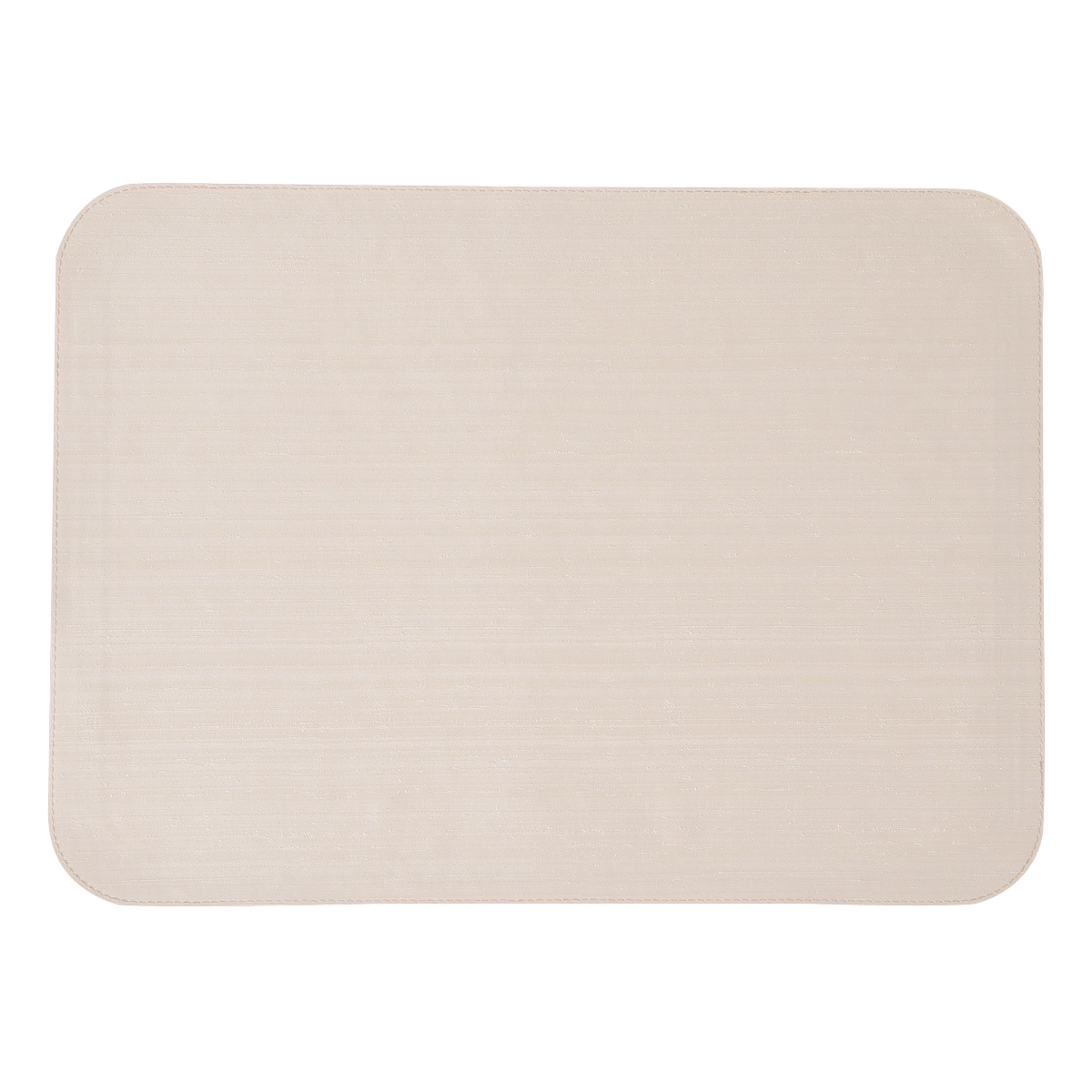 Silk Ivory 3 Lines Rectangle Placemat With Round Corners Silver