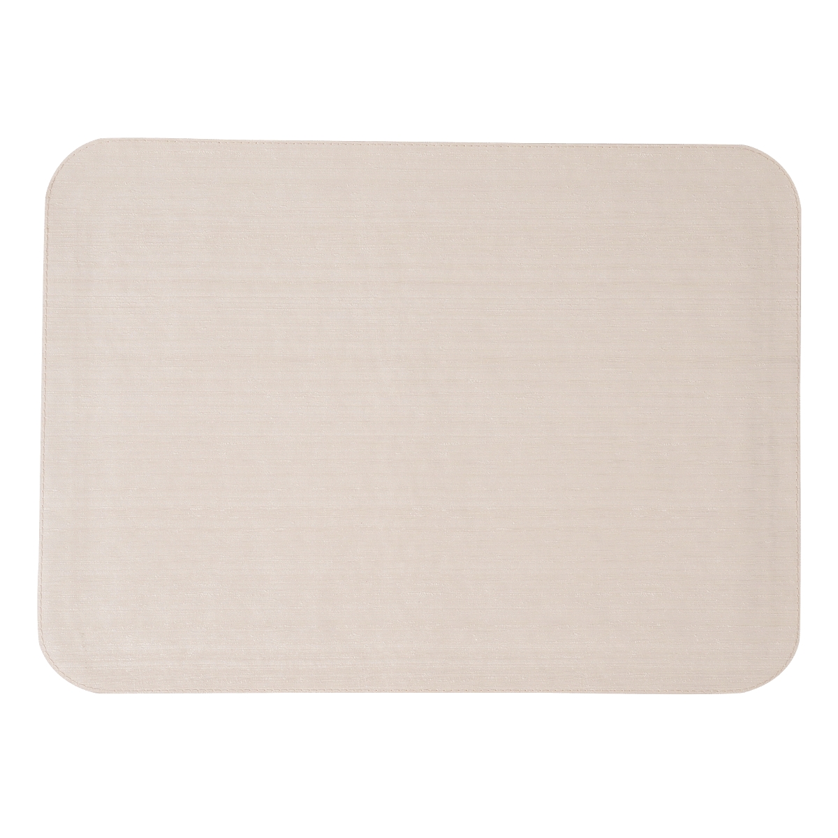 Silk Ivory 3 Lines Rectangle Placemat With Round Corners Taupe