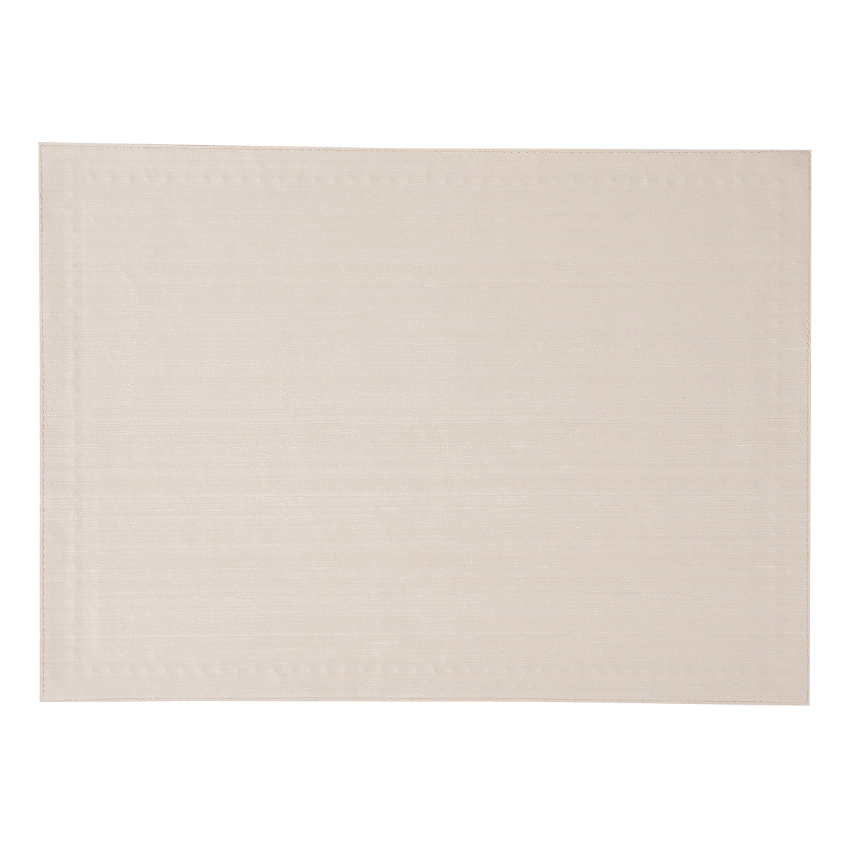 Silk Rectangle Placemat With Line Dot Embroidery-Ivory
