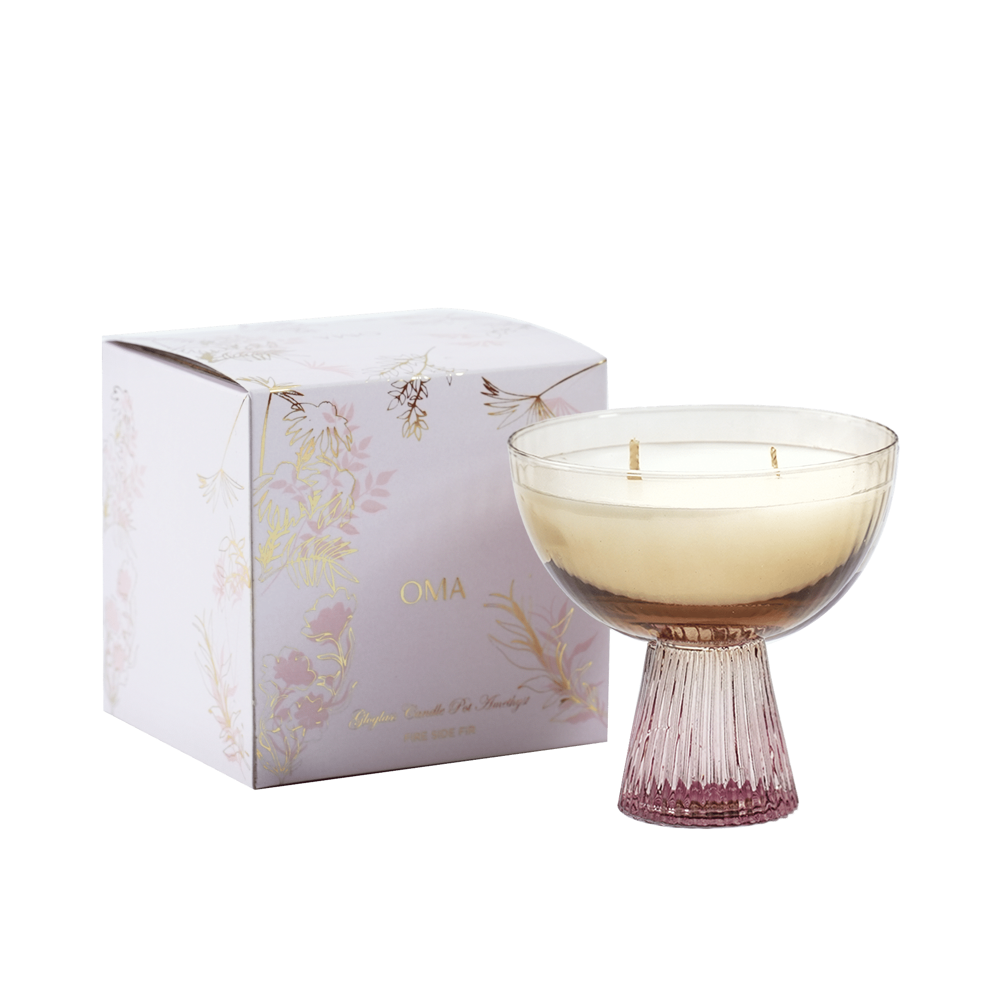 Gloglass Candle Pot Amethyst