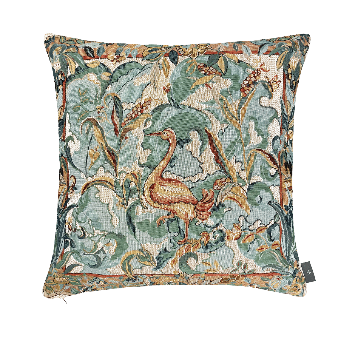 Heron with aristoloches foliage cushion cover