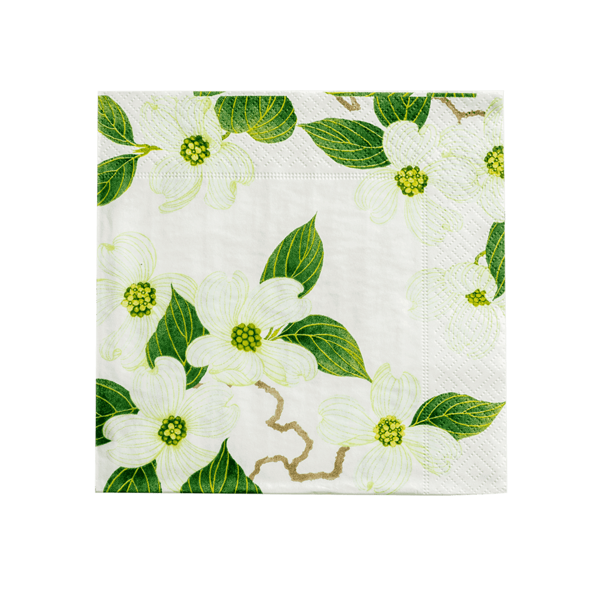 WHITE BLOSSOM LUNCH NAPKIN Set of 20