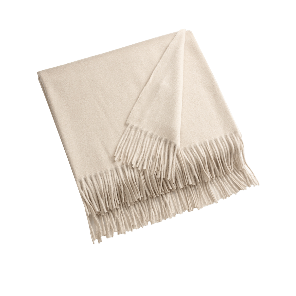Arran Cream 100% Cashmere Throw Blanket