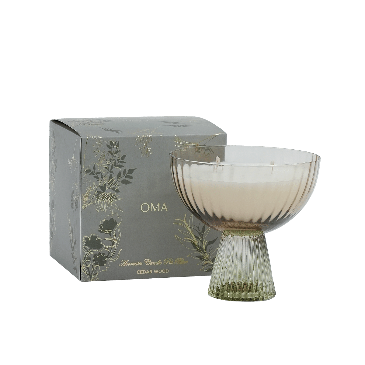 Gloglass Candle Pot Olive