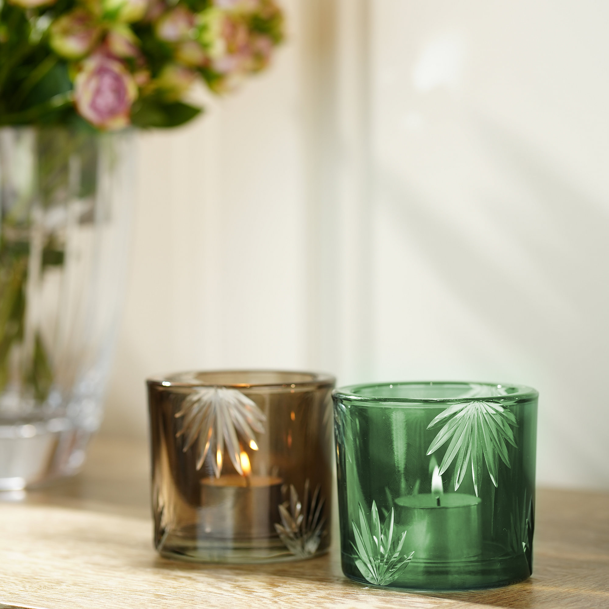 Glasstique T-Light Holder Green